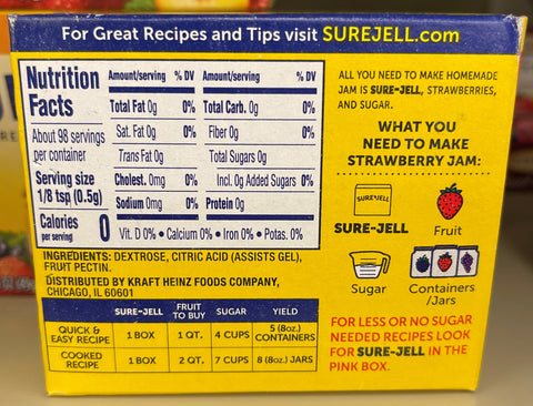 4 Boxes Sure Jell Original Premium Fruit Pectin 1.75 oz
