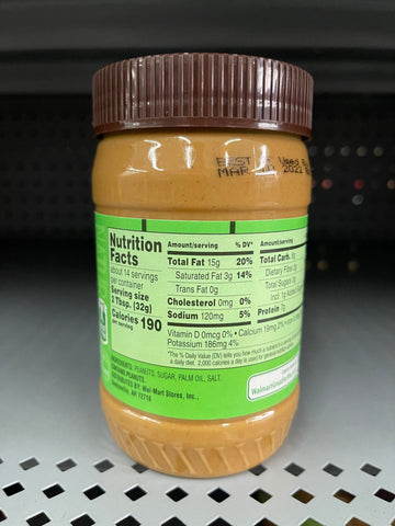 4 Jars of Great Value Natural No Stir Creamy Peanut Butter, 16 oz