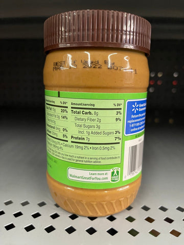 3 Jars of Great Value Natural No Stir Creamy Peanut Butter, 16 oz