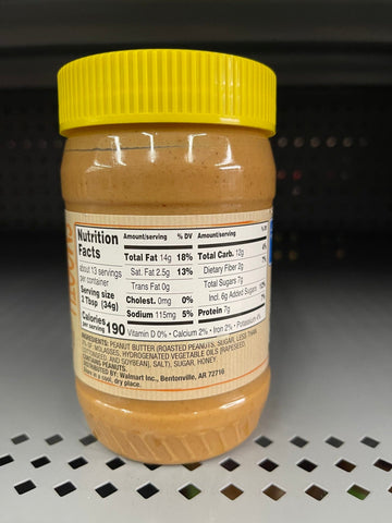 3 Jars of Great Value Honey Roasted Creamy Peanut Butter, 16 oz
