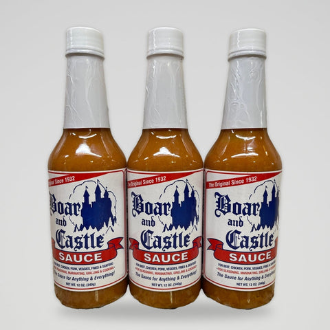 3 Bottles of Boar and Castle Sauce Steak Grilling BBQ Sauce, 12 oz