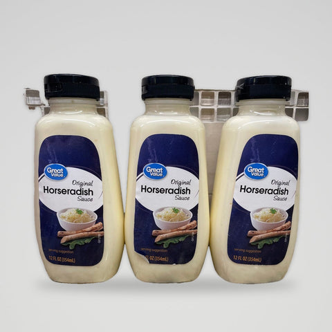 3 Bottles of Great Value Original Horseradish Sauce, 12 oz