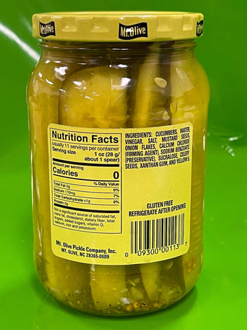 3 Jars of Mount Olive No Sugar Added Pickle Bread & Butter Spears, 16 oz