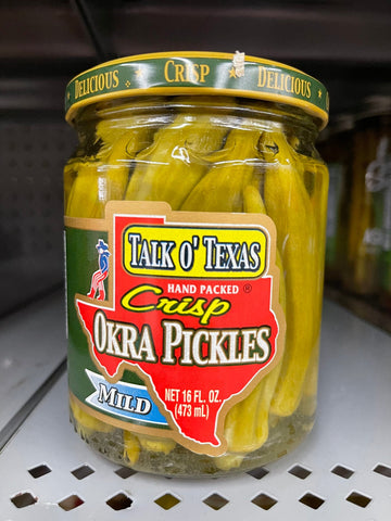 3 JARS Talk O' Texas Pickled Mild Okra 16 oz Jar Pickles Cocktail