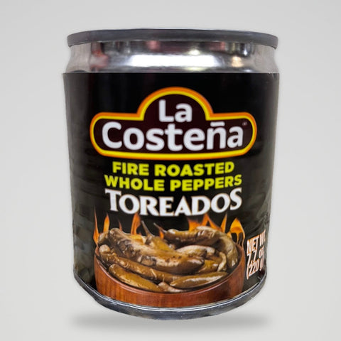 La Costena Serrano Toreado Fire Roasted Whole Peppers 7.7 oz Can
