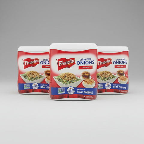 3 Cans French's Original Crispy Fried Onions 6 oz Dried Snack Crunchy