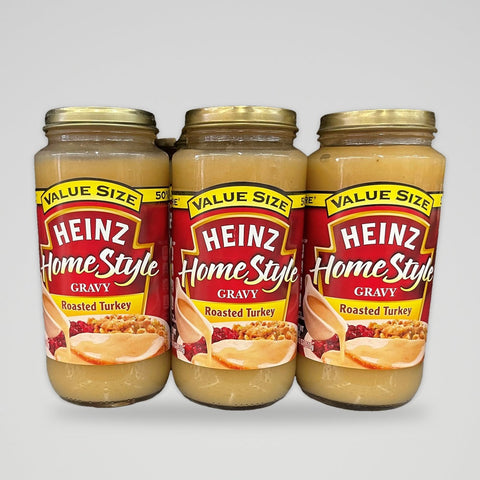 3 Jars of Heinz Home Style Roasted Turkey Gravy Value Size, 18 oz