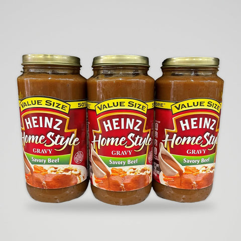 3 Jars of Heinz Home Style Savory Beef Gravy Value Size, 18 oz