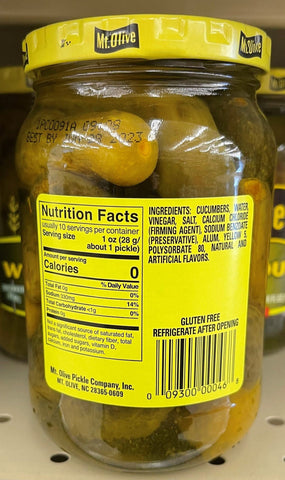 3 Jars of Mount Olive Whole Sours Pickles, 16 oz