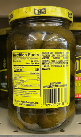 3 JARS Mount Olive Sweet Petite Snack Crunchers Pickles 16 oz Mt