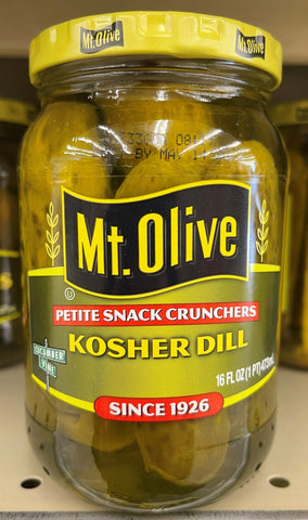 3 Jars of Mount Olive Petite Snack Cruncher Kosher Dill Pickles, 16 oz