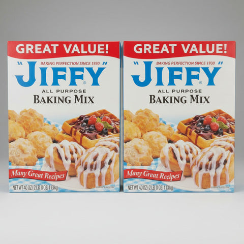 2 BOXES JIFFY All Purpose Baking Mix Flour Biscuits Dumplings Cookies
