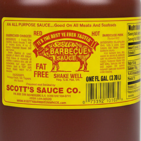 1 Gallon Scott's Spicy Fat & Sugar Free Homemade Barbecue Sauce BBQ Dip