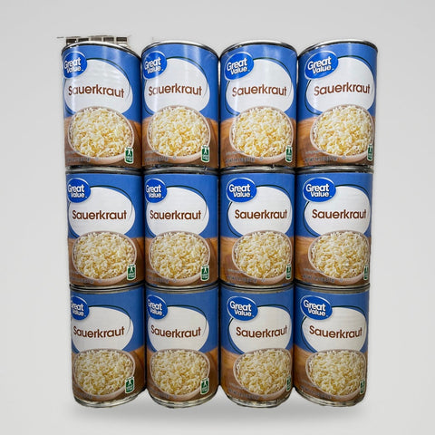 12 Cans of Great Value Sauerkraut, 14.5 oz