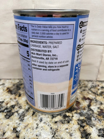 12 Cans of Great Value Sauerkraut, 14.5 oz
