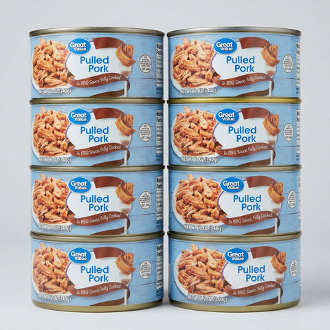 6 Cans of Great Value Fully Cooked Pulled Pork & Barbecue Sauce, 12 oz