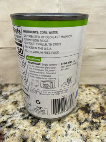 6 Cans of Good & Smart Whole Kernel Corn No Salt Added, 15.25 oz