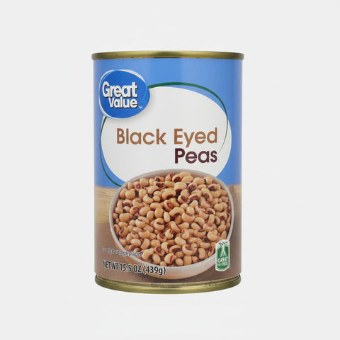12 CANS Great Value Black Eyed Peas 15 oz Can Vegetable Soup Salad Chili