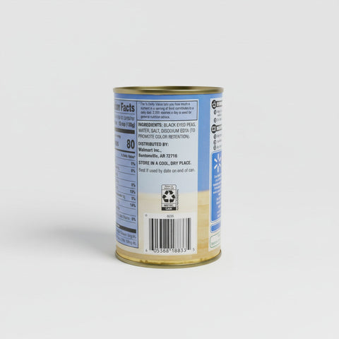 12 CANS Great Value Black Eyed Peas 15 oz Can Vegetable Soup Salad Chili