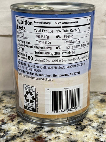 6 Cans of Great Value Mushroom Pieces & Stems, 8 oz