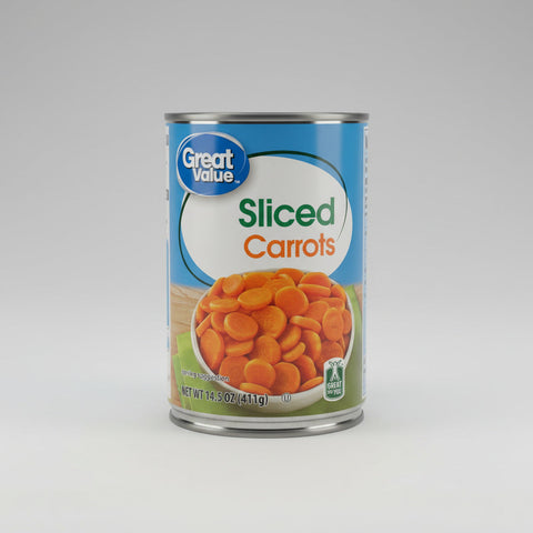 12 CANS Great Value Sliced Carrots 14.5 oz Can Vegetable Salad Juice