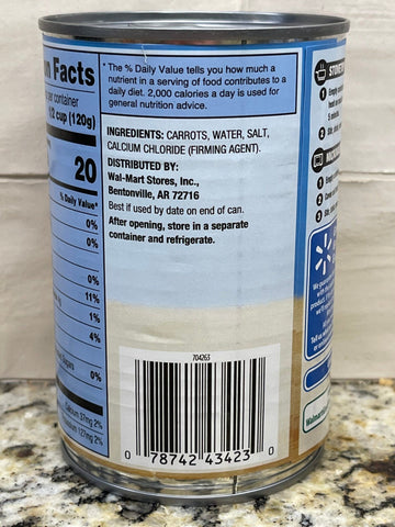 6 Cans of Great Value Sliced Carrots, 14.5 oz