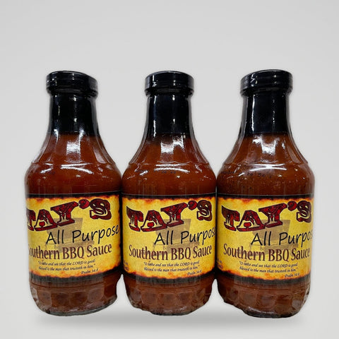 3 Bottles of Tay's All Purpose Southern BBQ Sauce, 16 oz