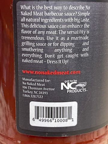 3 Bottles of No Naked Meat Barbecue Sauce, 16 oz