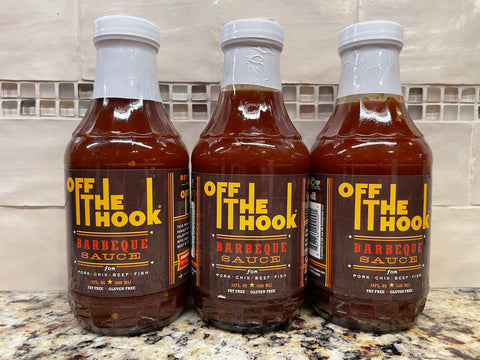2 BOTTLES Off The Hook Barbeque Sauce 16 oz BBQ Pork Chicken Dip NC