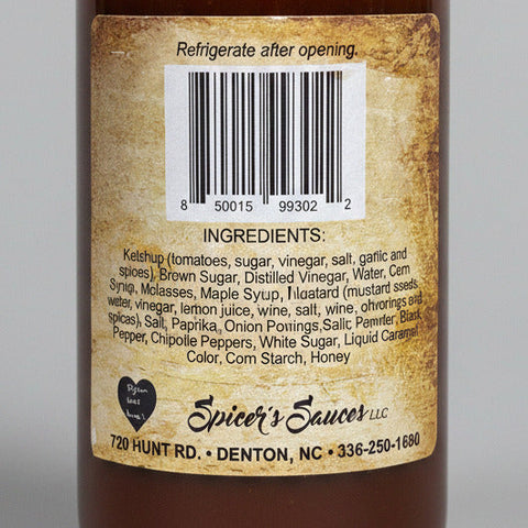 3 BOTTLES Spicer's Sauces Backfire Chipotle BBQ Sauce 16 oz Barbecue Pepper