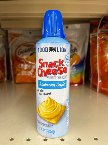 3 CANS Food Lion Snack Cheese Spray Squeeze American Cheese Wiz 8 oz