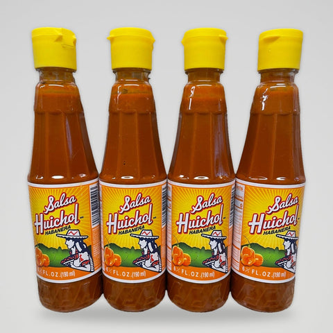 4 Bottles of Salsa Huichol Hot Habanero Sauce, 6.5 oz