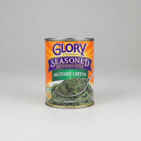 4 BIG CANS Glory Foods Seasoned Southern Style Mustard Greens 27 oz Can