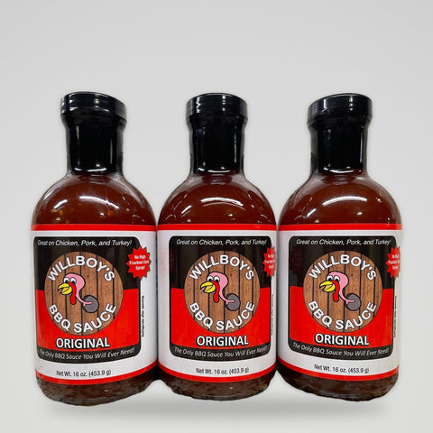 3 Bottles of Willboy's Original Barbecue Sauce, 16 oz
