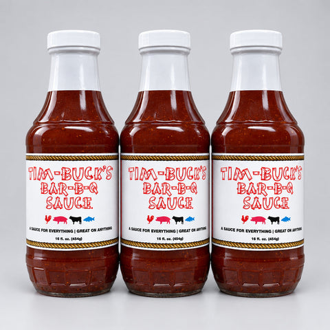 3 Bottles of Tim Bucks Original Bar-B-Q Sauce, 16 oz