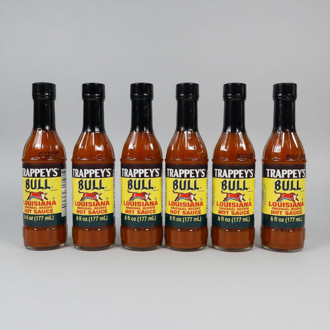6 BOTTLES Trappeys Louisiana Original Recipe Hot Sauce 6 oz Pork BBQ Pepper