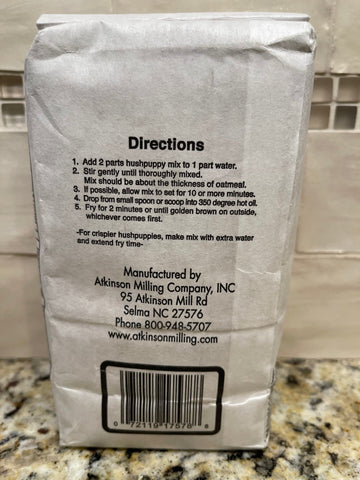 2 Bags of Atkinsons Enriched Hushpuppy Mix with Onions, 2 lb