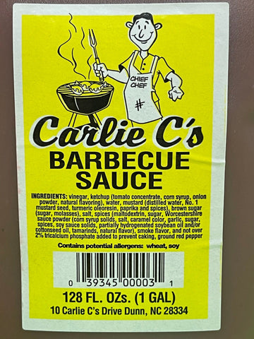 Carlie C's Original BBQ Sauce, 128 oz