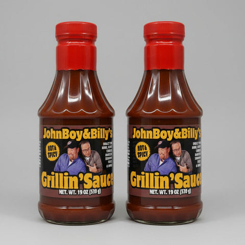 2 Bottles John Boy and Billy's Hot & Spicy Barbecue Grillin Sauce BBQ