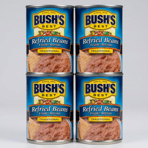 4 Cans of Bush's Traditional Refried Beans, 16 oz
