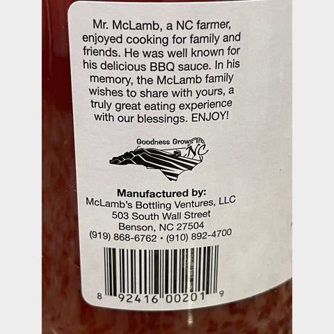 Vernon McLamb's Bar-B-Q Sauce 25 oz