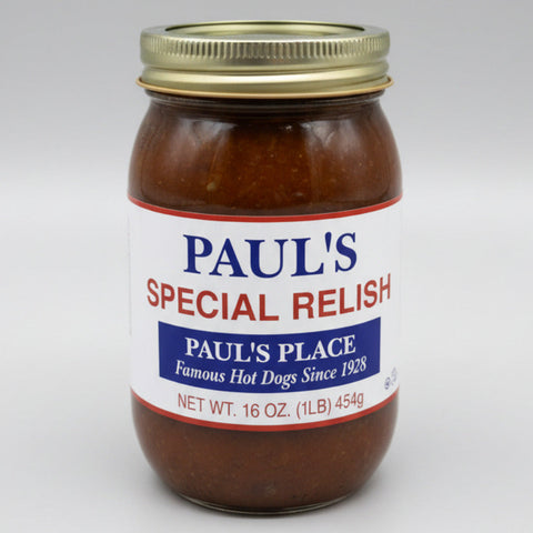 2 JARS Paul's Place Special Relish 16 oz Hot Dog Hamburger Sauce Wiener