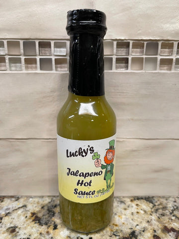 3 Bottles of D'Vine Foods Lucky's Jalapeno Pepper Hot Sauce, 5 oz