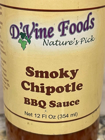 3 Bottles of D'Vine Foods Smoky Chipotle BBQ Sauce, 12 oz
