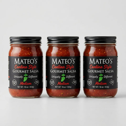 3 Jars of Mateo's Gourmet Cantina Style Salsa Medium, 16 oz