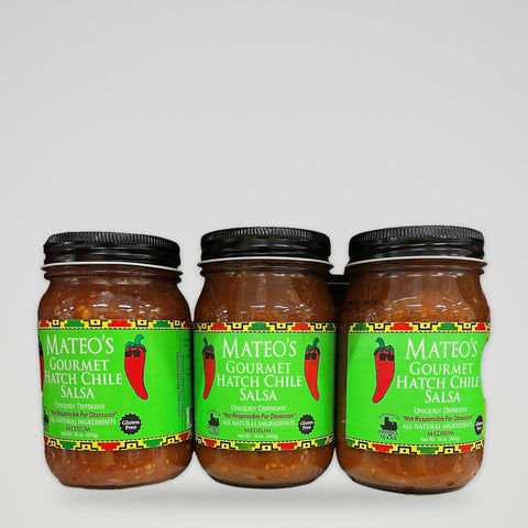 3 Jars of Mateo's Gourmet Hatch Chile Salsa, 16 oz
