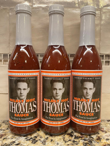 2 BOTTLES Thomas Gourmet Foods Mildly Hot Thomas Sauce 14 oz