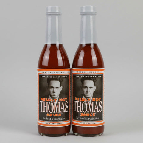 2 BOTTLES Thomas Gourmet Foods Mildly Hot Thomas Sauce 14 oz