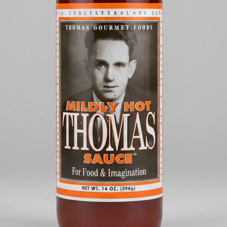 2 BOTTLES Thomas Gourmet Foods Mildly Hot Thomas Sauce 14 oz