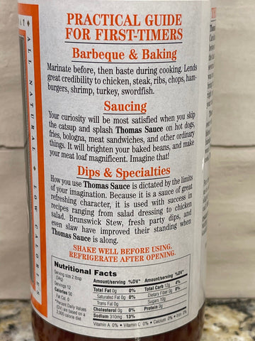 2 BOTTLES Thomas Gourmet Foods Mildly Hot Thomas Sauce 14 oz